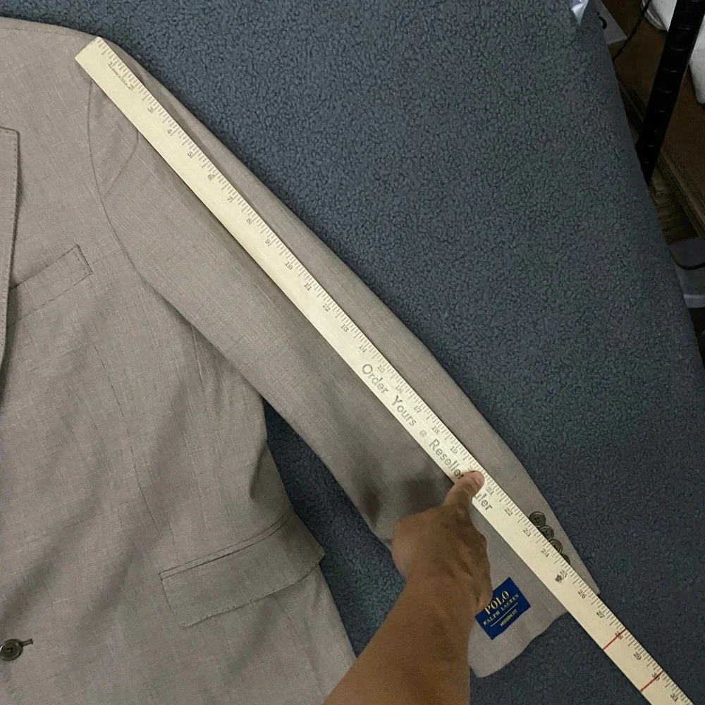 Polo Ralph Lauren Sport Coat Mens 44R Tan Glen Plaid Modern Fit Blazer Jacket